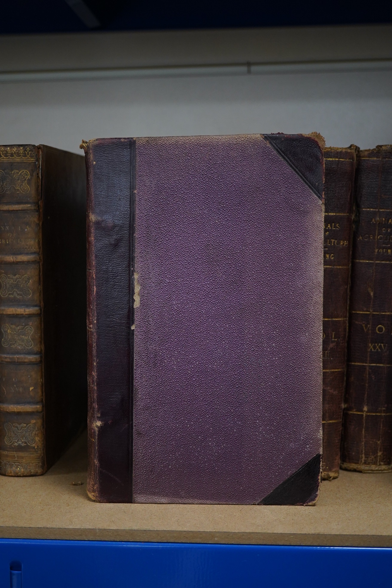 Young, Arthur (editor) - Annals of Agriculture, and Other Useful Arts, 12 various vols. engraved plates and tables (some folded); 19th century, half sheep and cloth. Bury St Edmunds: printed for the Editor, 1788-96